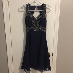 Navy Blue Beaded Dress